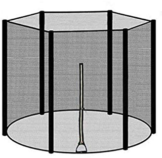 Yusheng Trampolin Netz, Fangnetz Gartentrampolin, Mit Gepolsterten Stangen, Sicherheitsnetz Für Gartentrampoline, Ersatznetz, Mit Reißverschluss, UV-beständig
