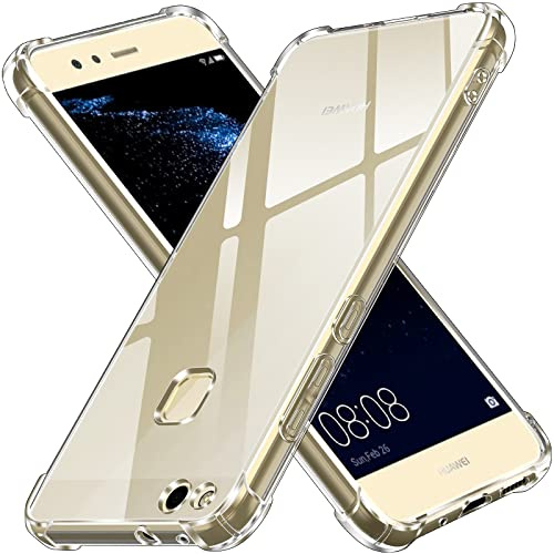 ivoler Klar Silikon Hülle für Huawei P10 Lite mit Stoßfest Schutzecken, Dünne Weiche Transparent Schutzhülle Flexible TPU Durchsichtige Handyhülle Kratzfest Case Cover