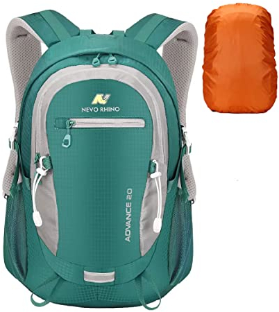LOCAL LION Wanderrucksack Rucksack 20L mit Regenschutz Fahrradrucksack Reiserucksack Daypack für Damen und Herren wasserdicht zum Wandern Bergsteigen Reisen