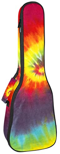 Ukulele väska batikfärgat regnbåge ukulele fodral för Sopran Tenor konsert 23 tum 10 mm tjock mjuk vadderad justerbara remmar spelväska