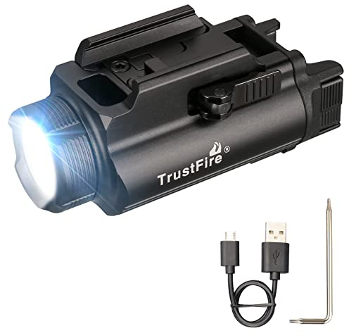TrustFire Lampe Pistolet Tactique, GM35 1350LM LED Lampe Militaire Lumière Allume Lampe de poche à dégagement rapide brillant,Compatible avec Rail Pictinny glock 17/19/20/22