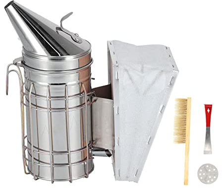 Pilipane Kit med biodlingsverktyg, set med 3, rostfritt stål, rökare biodlare, borst, bisvepning, skrapa, biodlingstillbehör för biodlingstillbehör, startkit