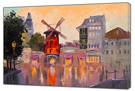 ARTS PRINTS Gerahmtes Bild auf Leinwand, Motiv: Niederlande Windmühlen, 50 x 40 cm, 38 mm Tiefe