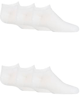 SockShop Kids Bamboo Trainer Socks - Boys & Girls, Plain, Soft & Breathable with Smooth Toe Seams 6 Pair Multipack Ages 1-14 Years White 9-12 (4-7 Years)
