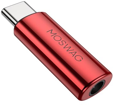 MOSWAG USB C a 3.5mm Jack,Typc C a 3.5mm Aux Adaptador de Auriculares,USB C a Aux Audio Adaptador de aleación de Zinc para Samsung GalaxyS23 S22 S21 Ultra,Pixel 7/6 iPad Pro/Air/Mini Oneplus 10 Pro