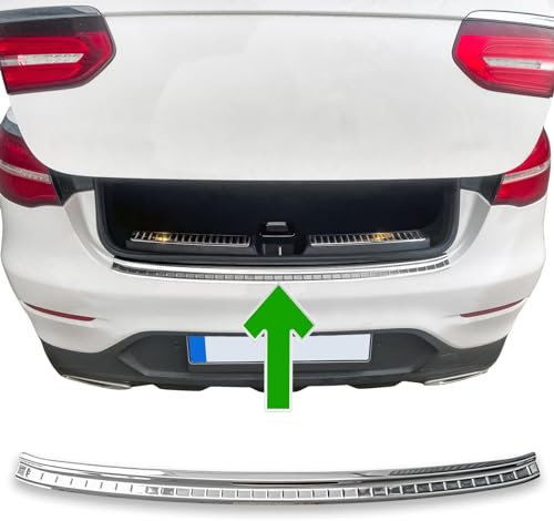 Protector Parachoques Trasero válido para Mercedes GLC Coupé | C253 | Desde 2016+ Acero Inoxidable Cromado Proteccion para Borde del Maletero De Carga