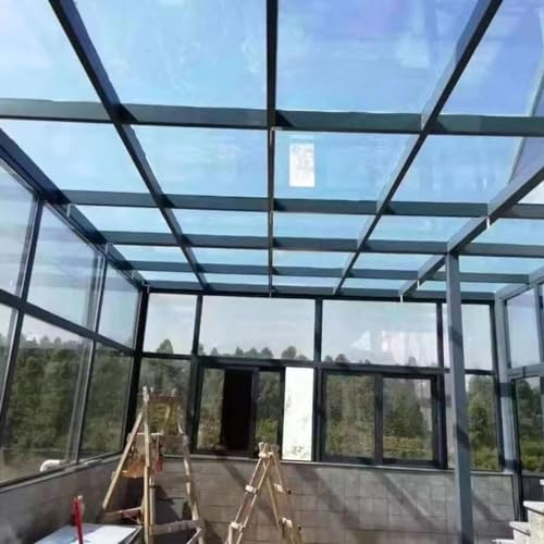 Polycarbonat Dach Platten UV-beständig Klar Gewächshausplatten Transparente Acrylplatten Kunststoffplatte,Vordach für Tür,Balkon Garage Überdachung,Leicht zu Biegen,Anpassbar (0.6 * 8m)