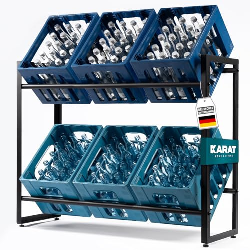 KARAT Kenji - Scaffalatura per 6 cassette in acciaio, stabile e robusta, per casse di birra, supporto per casse, bibite, armadietto per bevande, scalabile in altezza, 104 x 32 x 82 h cm
