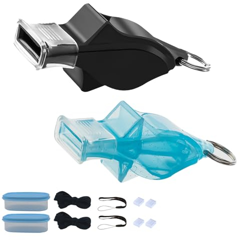 KASESSS 2 pièces Sifflet, Sifflet Arbitre, Puissant Sifflet de Survie, Sifflet Enfant, Sifflets en Sport Plastique, Sifflets de Dauphins Non nucléaires, Idéal pour Les Entraîneurs, Les Arbitres