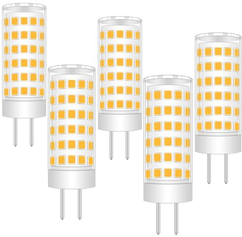 TRIJZHOU Lampadina a LED GY6.35, equivalente 50 W, alogena, 60 W, AC DC, 12 V, 550 lm, 6 W, attacco Bi-Pin, luce bianca calda, 3000 K, 4 pezzi