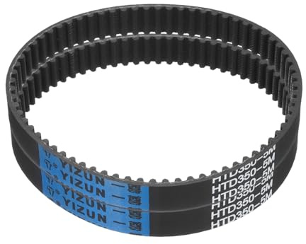 QUARKZMAN 2 st HTD-5M gummifördelningsrem 70 tänder, steglängd 350 mm x bredd 15 mm x höjd 3,6 mm, sluten slingfördelningsrem remskiva