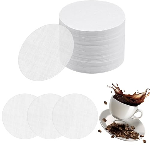 Paket med 600 kaffefilterpapper, kaffefilterpapper runt vitt, 64 mm espressopappersfilter kompatibelt med Aeropress kaffemaskiner, kaffepappersfilter för kaffebryggare