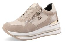 QUEEN HELENA Zapatillas de piel con cuña Zapatillas de deporte con cremallera lateral para mujer QH8007, verde caqui, 40 EU