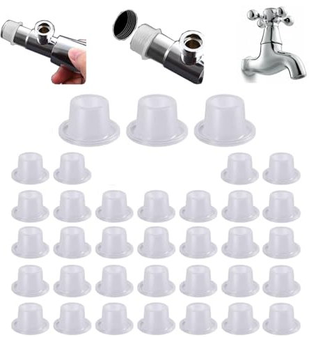 Chausa 35 Stück Wasserhahn Auslaufsichere Dichtung, G1/2 Dichtungssatz Sanitär Wasserhahn Dichtung für Silikon Wasserhahn Ersetzt Dichtungsringe Anschluss Dichtungen (Transparent)