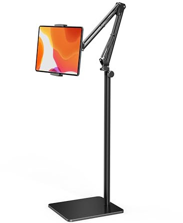 Tablet Floor Stand with 4.2LB Base,Overhead Bed Phone Stand Angle Height Adjustable Tablet Holder Bed,Phone Stand for iPad/iPhoneX/iPad Pro Air Mini, Samsung Tab,E-Readers…