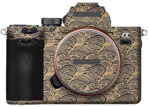 Anti-Scratch Camera Cover Skin Sticker for Sony Alpha 7 IV/A7M4/A7IV Camera Protector Film Skin (Wave Gold)