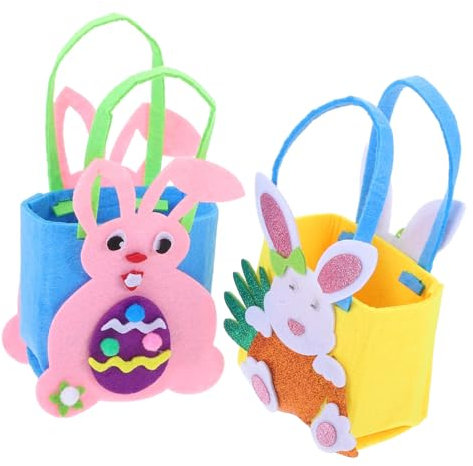 SHOWERORO 2 Stück Filztaschen Mit Griffen Kleine Osterkörbe Korb Für Ostern Osterfilztaschen Osterpapierkörbe Umhängetasche