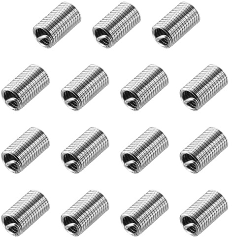 QUARKZMAN 15pcs Insertos roscados 5/16-18 UNC 3D(15/16) Acero inoxidable 304 Tipo helicoidal Kit de reparación de roscas Manguito roscado