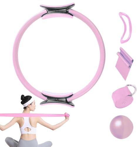 Pilates Ring Set | Kit De Equipos De Anillo Y Pelota De Pilates | Conjunto De Fitness De Yoga De 5 Piezas | Accesorios Para El Gimnasio En Casa | El Fortalecimiento De ABS Y Muslo Incluye Bandas De