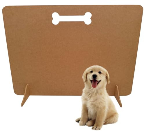 WOODICA Stopper Barrier – Freestanding Dog Stopper for Stairs | Dog Barrier Gate | Portable Wooden Pet Stopper | Puppy Gate for Stairs Indoor | No Drilling Required (40cm (H) x 60cm (W))