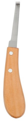 BESPORTBLE Cuchillo para Pezuñas de Acero Inoxidable para Ovejas y Cabras, Herramienta Portátil y Fácil de Limpiar Mango Marrón para Uso Derecho Color Aleatorio