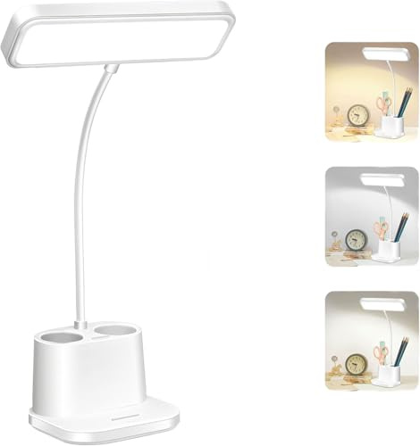 ZIZIS Flexo LED Escritorio Regulable – Lámpara de Escritorio con Cuello de Cisne 360°, 3 Modos y Niveles de Brillo, Luz LED Cuidado Ocular para Estudio y Oficina