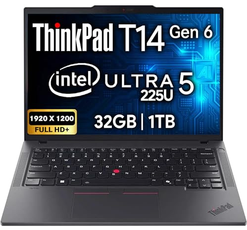 Lenovo ThinkPad T16 Gen 3 Business Laptop 16 FHD+ Display, Intel Ultra 7-155U (Beats i7-1355U), 32GB DDR5 RAM, 1TB SSD, 5MB Webcam, WiFi 6E + BT, RJ-45, HDMI, Win 11 Pro, AI Copilot - Nero
