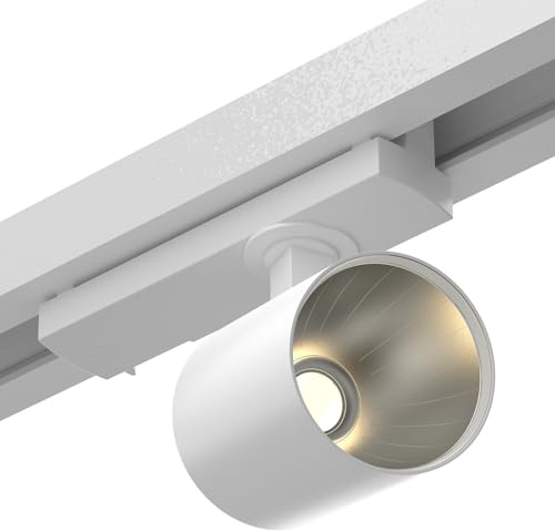 Schienenstrahler LED 30 W extrem hell 4650 Lumen 3 Phasen 4 Draht 3000 K BBBL (Brillantweiß) CRI95 ideal für moderne Ladenbeleuchtung Showrooms verstellbar ausrichtbar Stromschienenstrahler GlowPro
