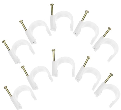 NUOBESTY 50piezas Grapas Para Cables Ethernet Sujetacables Para Cables Coaxiales Grapas Para Tv Acero Para Alargadores y Eléctricos