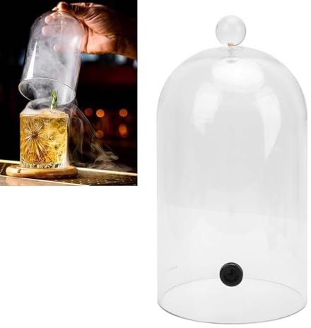 Asixxsix Cloque Fumeurs, Mini-Fumée de Verre Individuelle Cloche pour des Cocktails, Charcuterie, Boissons, Nourriture avec Fumeuse à Main, Dôme en Verre pour Le Pistolet du Fumeur (33 cm)