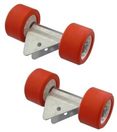 Rebadis 2 Rouleaux remorque Bateau Rouge, Galets Diamètre 120mm, pour Tube chandelle 40x40mm, Fabriqué en France