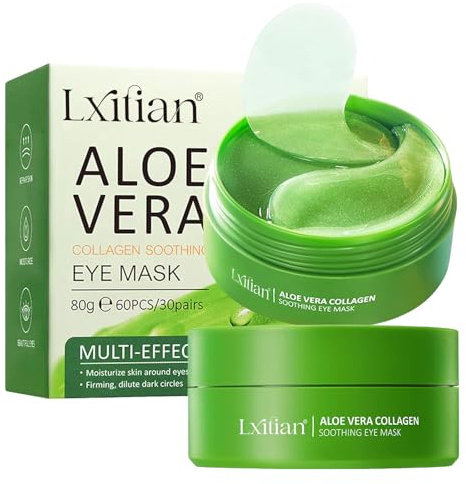 Patch Occhiaie e Borse Aloe Vera, Pach Occhi per Borse e Occhiaie per il Contorno Occhi, Trattamenti per OccHi Gonfi e Occhiaie Aspetto più Giovane e Riduzione di Rughe e linee Sottili Sotto Gli,60Pcs
