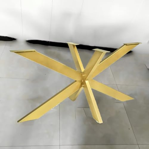 DIY Spider Tischgestell - Einfache Montage Metall Tischbein - Esstisch Bein - Tischbeine Möbelbeine, pulverbeschichtete Stahlbeine (Gold, 150 * 70 * 72cm)