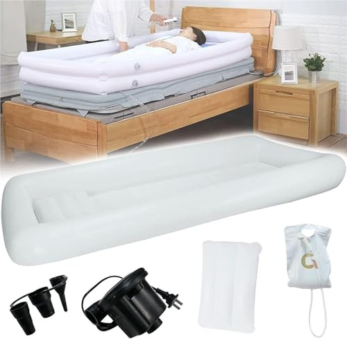 Kit Doccia Gonfiabile Letto Medico, Vasca Da Bagno In PVC Per Adulti Con Sacca Per L'acqua Vasca Da Bagno Portatile Anziani, Disabili O Pazienti Feriti Che Necessitano Di Fare Il Bagno A Letto