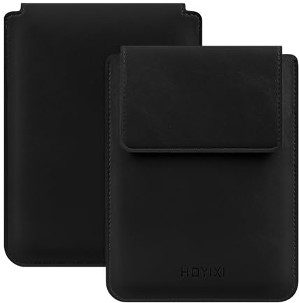 HoYiXi Housse Universel pour 6 inch E-Book Reader Compatible 6 Kindle 2025-2012/6 All-New Kindle/Kobo/Tolino,6 EReader Étui Pochette en Cuir légère pour Ebook de 6 Pouces,Noir