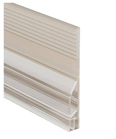 Tira de sellado inferior de puerta de 100 cm TPE antidelaminación insonorizada para piso de puerta de dormitorio, transparente, para fácil instalación con acrílico fuerte (L)