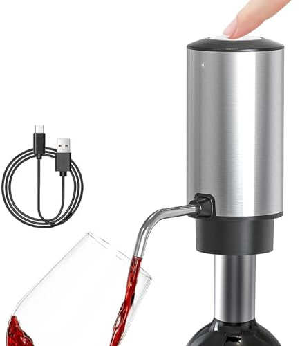 Elektrischer Weinbelüfter, Elektrischer Wein Dekanter, Automatischer Dekanter, Dekanter Rotwein, Wiederaufladbarer Rotweinbelüfter Mit 3 Stufigen Teleskopleitung Für Weingeschenke Geschenk(Schwarz)