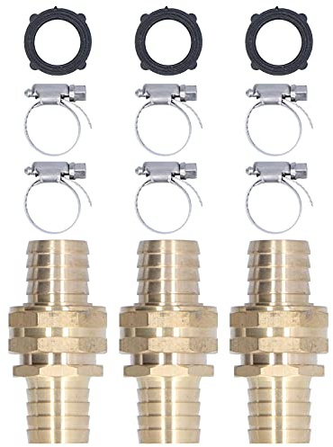 Garden Hose Repair Connector 3/4 Inch | 6 - Piece Brass Repair Kit for 3 / 4in & 5 / 8in Hose Fittings | Leak - Proof Connector for Garden Watering/Agricultural Irrigation /