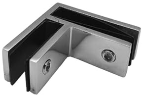 Glass to Glass Clamp 90 Degree Stainless Steel Railing Clamp for 10-12mm Thick Glass (Silver)