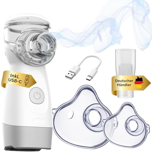 Alpenstern® Inhalationsgerät elektrischer Inhalator I Inhaliergeräte für Erwachsene, Kinder und Babys bei Erkältung, Schnupfen & Allergie I Nebulizer Ultraschall Vernebler