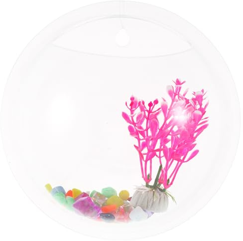 DIYEAH Wall Mounted Fish Tank Creative Aquarium Tanks for Home Decor Hanging Fish Aquarium Water Grass for Living Display Style