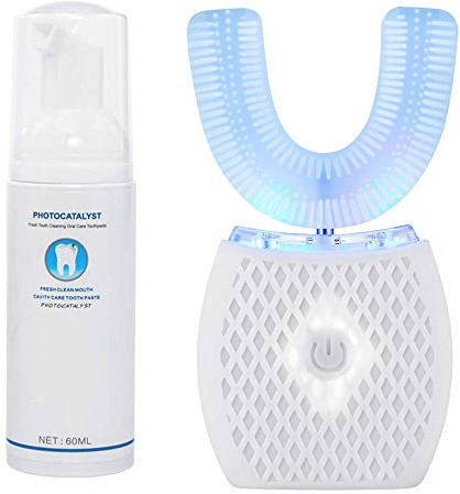 Spazzolino da denti automatico a ultrasuoni, spazzolino elettrico ad ultrasuoni per adulti, spazzolino da denti a ultrasuoni a forma di U, 360°, kit di spazzolini da denti a ultrasuoni per viaggi e