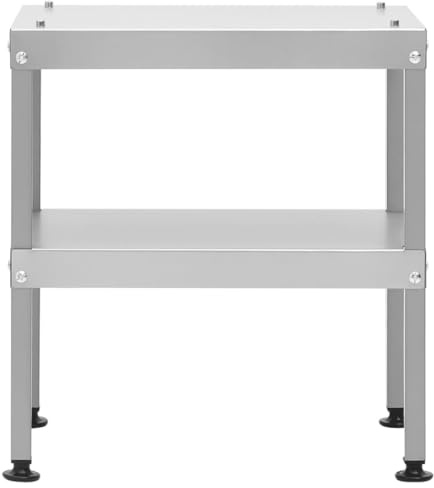 Galvanised Steel BBQ Prep Table for Oven Smoker, 40x28x44.5 cm Outdoor Cooking Table with 2 Shelves and Adjustable Screw
