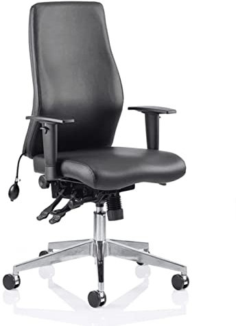 Dynamic op000099 Onyx Ergo Haltung Bonded Leder Stuhl mit Armlehnen und Kopfstütze, Schwarz