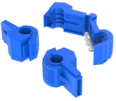 AUPROTEC 100x Rubacorrente Connettori Rapidi 0,75-2,5 mm² blu per Capicorda Maschio Morsetti Ruba Corrente Isolati PP Ottone Stagnato Terminali per Cavi Fili Elettrici