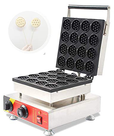 16 stücke Mini Waffeleisen von Cgoldenwall丨1500W Elektrische Runde Waffel Herd 0-300℃ 3-5Minuten Uniform Backen Edelstahl Antihaft-Digitalthermostat丨Köstliches Dessert auf der Straße