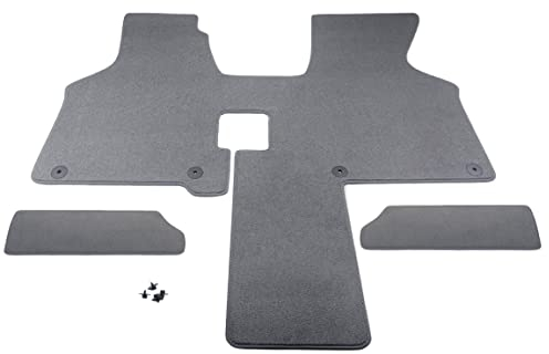 Carstyling Fußmatte passend für VW T4 2 Sitzer Schaltgetriebe Premium Velours GRAU Rand GRAU