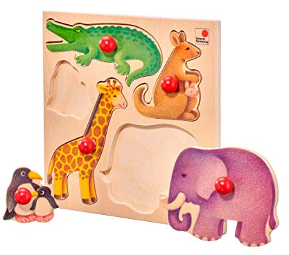 Selecta 62046 Zoo Holzpuzzle, 5 Teile