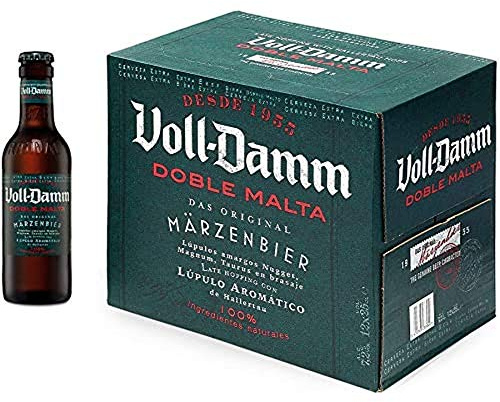 Damm - Cerveza Voll-Damm Doble Malta, Caja de 12 Botellas 25cl | Cerveza Doble Malta, Estilo Märzenbier, 100% Ingredientes Naturales, Original, Alta Calidad, en Botellín