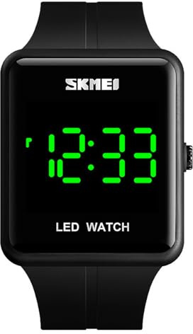 Gosasa Large Face LED Digital Watch Date Time 3Bar Waterproof Men Women Sports Watches(Black)